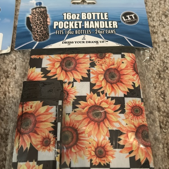 Sunflowers koozie and car coasters - Picture 3 of 4